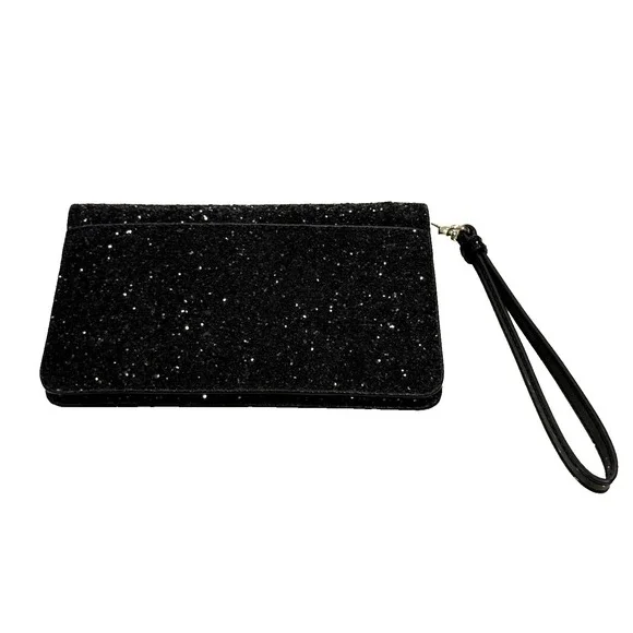 Kate Spade Glittery Evening Bag Wristlet 4 Leaf Clover Closure 3 Compartments - Picture 7 of 9